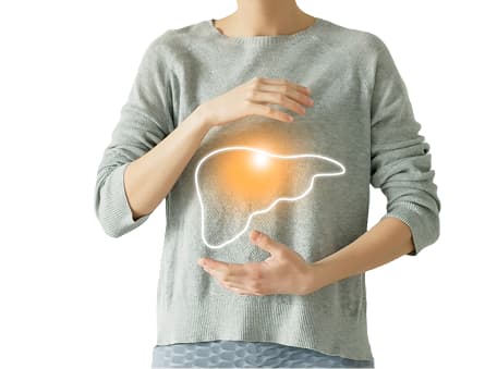 Person holding liver graphic